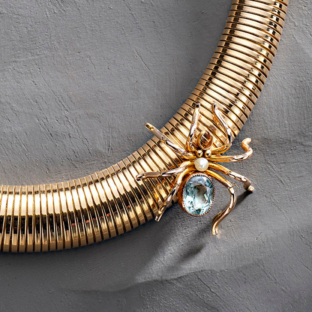 Incy Wincy - 18ct Gold and Aquamarine collar