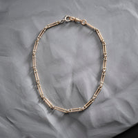 Victorian 9ct rose gold and platinum trombone style albert chain necklace or bracelet.