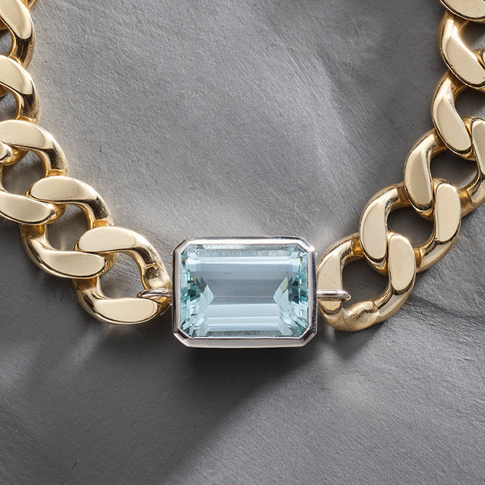 The Standard - 9ct Gold, Platinum and Aquamarine Bracelet