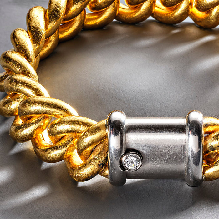 22ct Gold, Platinum and Diamond Bracelet