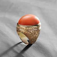 18ct Gold and Coral Cocktail Ring