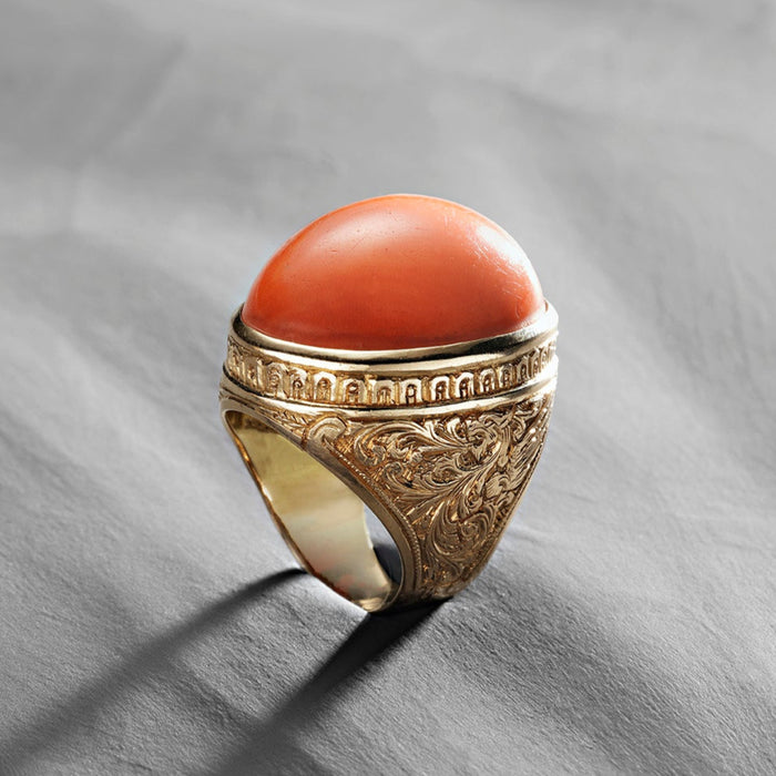 18ct Gold and Coral Cocktail Ring