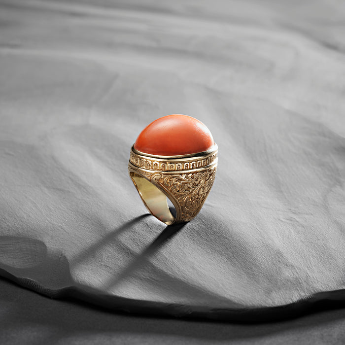 18ct Gold and Coral Cocktail Ring